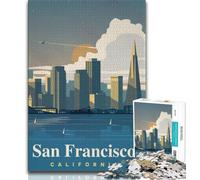 Puzzles pour Adultes et Adolescents, San Francisco, Jeu éducatif Familial, décoration Murale, Cadeaux d'anniversaire et de Noël Uniques (38x26cm)
