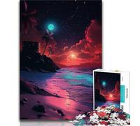 Puzzles pour Adultes et Adolescents, scènes de Plage Nocturnes pour Adolescents, Anti-Stress, défi Difficile, Cadeaux du Père Noël Secret (Taille 75x50cm)