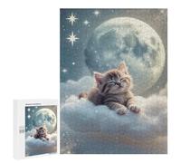 Puzzles pour Adultes Et Adolescents Sleeping Kitten on Cloud Puzzles pour Adultes, Jeu Familial Difficile, Défi Idéal comme Cadeau 500 PCS