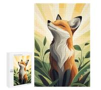 Puzzles pour Adultes Et Adolescents Smiling Fox in Sunlight Puzzles pour Adolescents, Jeu Familial, Vacances À La Maison, Passe-Temps, Interaction Parent-Enfant 1000 PCS