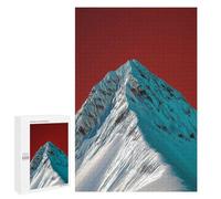 Puzzles pour Adultes Et Adolescents Snowy Mountain Peak with Red Sky Puzzles pour Adolescents, Jeu Familial, Vacances À La Maison, Passe-Temps, Interaction Parent-Enfant 1000 PCS