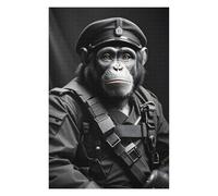 Puzzles pour Adultes Et Adolescents Soldier Chimpanzee Bnw Puzzles, Jeux Relaxants, Analyse Et Logique, Cadeaux d'anniversaire Et Cadeaux Uniques 75x50cm/1000pcs