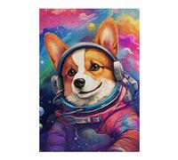 Puzzles pour Adultes Et Adolescents Space Dog Astronaut Art Print-5 Jeu De Puzzle Manuel - Défi Difficile - Interaction Parent-Enfant 1000pcs(38x26cm)