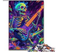 Puzzles pour Adultes et Adolescents Squelette Jouant de la Guitare, Jouets éducatifs et éducatifs pour la Famille, Cadeaux d'anniversaire et Cadeaux Uniques (Taille 50x75cm)