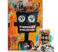 Puzzles pour Adultes et Adolescents Style Basquiat tête de Mort Puzzle pour Adolescent Anti-Stress défi Difficile décoration d'intérieur Unique et Cadeaux 38x26cm