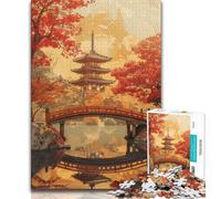 Puzzles pour Adultes et Adolescents, Style Temple Japonais, Jeu éducatif Familial, idéal pour la décoration de Bureau, 75x50cm