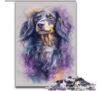 Puzzles pour Adultes et Adolescents Teckel Aquarelle, Jouets de Divertissement Familial, idéal comme Cadeau pour Toute la Famille à partir de 14 Ans (Taille 50x75cm)