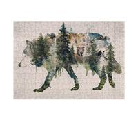 Puzzles pour Adultes Et Adolescents The Mirrored Version of My Wolf Original Surrealism Art ... Puzzles Anti-Stress, À La Fois Amusants, Humoristiques Et Stimulants 1000pcs(38x26cm)