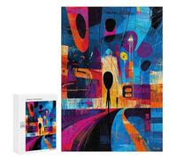 Puzzles pour Adultes Et Adolescents The Scream Reimagined - Geometric Abstract Expressionism Puzzles pour Adultes, Jeu Familial Difficile, Défi Idéal comme Cadeau 300 PCS