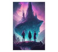 Puzzles pour Adultes Et Adolescents Three Figures Gazing at A Floating Island Puzzles, Jeux Relaxants, Analyse Et Logique, Cadeaux d'anniversaire Et Cadeaux Uniques 75x50cm/1000pcs