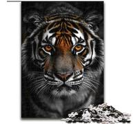 Puzzles pour Adultes et Adolescents Tigre Noir et Blanc, Jeu Familial Anti-Stress, défi Difficile, renforce l'amour Entre Couples (Taille 26x38cm)