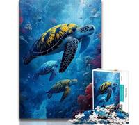 Puzzles pour Adultes et Adolescents Tortue Fantastique, Jeux éducatifs, décoration de la Maison, Jeu éducatif pour Anniversaire, Noël (38x26cm)