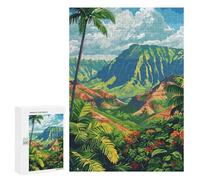 Puzzles pour Adultes Et Adolescents Tropical Mountain Landscape with Palm Trees Puzzles pour Adolescents, Jeu Familial, Vacances À La Maison, Passe-Temps, Interaction Parent-Enfant 300 PCS