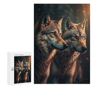 Puzzles pour Adultes Et Adolescents Two Wolves Puzzle, Jouet, Décoration Murale, Art Mural, Cadeaux d'anniversaire Et Cadeaux Uniques 300 PCS