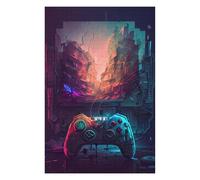 Puzzles pour Adultes Et Adolescents Vibrant Gaming Controller Artwork -1 Puzzles pour Adultes, Jouets, Décoration Murale, Cadeau d'anniversaire, Interaction Parent-Enfant 75x50cm/1000pcs