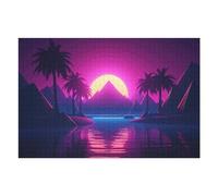 Puzzles pour Adultes Et Adolescents Vibrant Synthwave Vibes Puzzles Anti-Stress, À La Fois Amusants, Humoristiques Et Stimulants 1000pcs(75x50cm)
