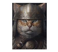 Puzzles pour Adultes Et Adolescents Viking Cat Wearing Helmet Puzzles, Jeux Relaxants, Analyse Et Logique, Cadeaux d'anniversaire Et Cadeaux Uniques 52x38cm/1000pcs