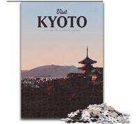 Puzzles pour Adultes et Adolescents Visitez Kyoto Difficile à compléter mais Amusant et Humoristique avec Une Affiche correspondante et Une Feuille de Questions (50x75cm) 1000 pièces