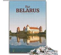 Puzzles pour Adultes et Adolescents Visitez la Biélorussie Jeu Stimulant et Familial avec des pièces entièrement emboîtables de Formes aléatoires (38x52cm) 1000 pièces