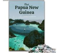 Puzzles pour Adultes et Adolescents, visitez la Papouasie-Nouvelle-Guinée, Jouets de Divertissement Familial avec Affiche et Feuille de Questions correspondantes (50x75cm), 1000 pièces