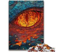 Puzzles pour Adultes et Adolescents Vitrail Œil de Dragon Difficile à compléter mais Amusant et Humoristique Anniversaire Unique et Cadeaux 50x75cm
