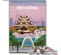 Puzzles pour Adultes et Adolescents Voyage à Hiroshima Difficile à compléter mais Amusant et Humoristique avec Affiche correspondante et Feuille de Questions (50x75cm) 1000 pièces