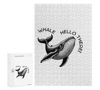 Puzzles pour Adultes Et Adolescents Whale Hello There! Black and White Puzzles pour Adolescents, Jeu Familial, Vacances À La Maison, Passe-Temps, Interaction Parent-Enfant 300 PCS