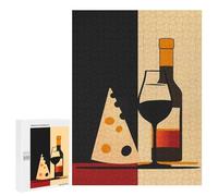 Puzzles pour Adultes Et Adolescents Wine with Cheese Puzzles pour Adolescents, Jeu Familial, Vacances À La Maison, Passe-Temps, Interaction Parent-Enfant 500 PCS