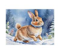 Puzzles pour Adultes Et Adolescents Winter Bunny in Snowscape Puzzles Anti-Stress, À La Fois Amusants, Humoristiques Et Stimulants 1000pcs(52x38cm)