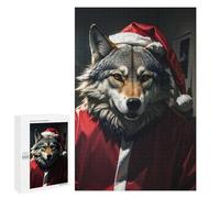 Puzzles pour Adultes Et Adolescents Wolf Santa Funny Puzzle, Jouet, Décoration Murale, Art Mural, Cadeaux d'anniversaire Et Cadeaux Uniques 1000 PCS