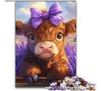 Puzzles pour Adultes et Adolescents Yak en Lavande, Jouets de Divertissement Familial, idéal comme Cadeau pour Toute la Famille à partir de 14 Ans (Taille 26x38cm)