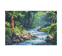 Puzzles pour Adultes Et Adolescents Zen Forest River Pixel Art Puzzles pour Adultes, Jouets À Monter Soi-même, Modèles À Assembler, Cadeaux d'anniversaire Et Cadeaux Uniques 1000pcs(75x50cm)