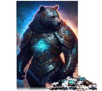 Puzzles pour Adultes et Enfants, Ours Guerrier, Puzzle en Bois, Cadeaux Secrets du père no?l, 14,96x20,47 Pouces