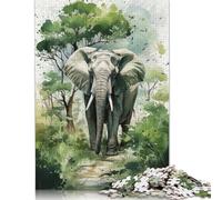 Puzzles pour Adultes et Jeu de Puzzle Elephant Safari Ink 500 pièces Puzzle en Bois pour Adultes et pour Les 18 Ans et Plus Jeu de Casse-tête 500 pièces (52 x 38 cm)