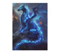 Puzzles pour Adultes Ethereal Blue Dragon Puzzles pour Adultes, Jouets Anti-Stress, Découpe De Précision, pour Les Jeux 52x38cm/1000pcs