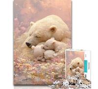 Puzzles pour Adultes Famille d'ours Bruns 1000 pièces, Cadeaux pour Adolescents, Collection d'artistes, Beaux-Arts pour Les 14 Ans et Plus 26x38cm
