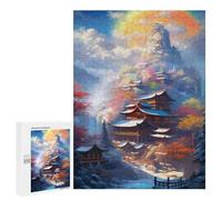 Puzzles pour Adultes Fantasy Asian Temple Landscape Puzzles pour Adultes : Anti-Stress, Difficile Et Stimulant, pour des Soirées Jeux en Famille 500 PCS
