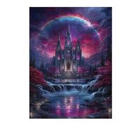 Puzzles pour Adultes Fantasy Castle with Waterfall and Rainbow Puzzle pour Adultes - Jeu Manuel - Améliore La Mémoire - Cadeaux d'anniversaire Et Cadeaux Uniques 52x38cm/1000pcs