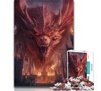 Puzzles pour Adultes Fantasy Dragon 1000 pièces pour Adultes, Anti-Stress Staycation Kill Time Décoration d'intérieur Jouets (Taille 75x50cm)