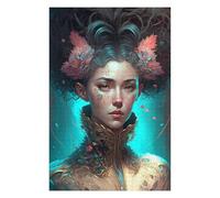 Puzzles pour Adultes Fantasy Floral Portrait -3 Puzzle pour Adultes Jeux Relaxants Course De Vitesse Manuelle Cadeau d'anniversaire, Cadeaux, 75x50cm/1000pcs
