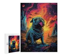 Puzzles pour Adultes Fantasy Pug in Space Puzzle pour Adolescents Améliore La Mémoire Difficile Et Stimulant Idéal comme Cadeau 500 PCS