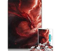 Puzzles pour Adultes Fantasy Red Dragon 1000 pièces, Difficiles à réaliser, mais Amusants et Humoristiques, Cadeau d'anniversaire, Cadeaux, décoration Murale 38x26cm