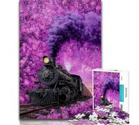 Puzzles pour Adultes Fantasy Train 1000 pièces, Difficiles à compléter mais Amusants et Humoristiques avec Affiche et fiche de Questions-réponses Assorties 50x75cm