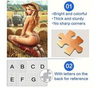 Puzzles pour Adultes Farm Girl 1000 pièces, Difficile, pour Les 14 Ans et Plus, décoration Murale, Cadeaux Uniques pour Anniversaire et Noël (26x38cm)