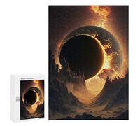 Puzzles pour Adultes Fiery Eclipse Landscape Puzzle pour Adolescents Améliore La Mémoire Difficile Et Stimulant Idéal comme Cadeau 300 PCS