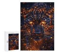 Puzzles pour Adultes Fiery Glare Leopard Puzzle pour Adultes - Jouets Anti-Stress - Une Œuvre d'art - Difficile Et Stimulant 300 PCS