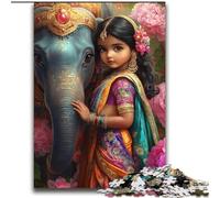 Puzzles pour Adultes Fille et Éléphant 2000 pièces, Jeux éducatifs, Décoration d'intérieur, Cadeau d'anniversaire, Décoration Murale (70x100cm)