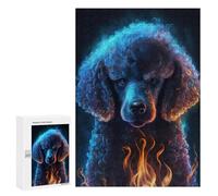 Puzzles pour Adultes Flaming Poodle Art Print-1 Puzzle pour Adolescents Améliore La Mémoire Difficile Et Stimulant Idéal comme Cadeau 300 PCS