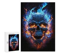 Puzzles pour Adultes Flaming Skull Artwork -6 Puzzles pour Adolescents : Améliorent La Mémoire. Chaque Pièce Est Unique - Jouets Et Jeux Éducatifs 300 PCS