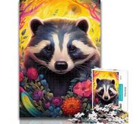 Puzzles pour Adultes, Fleurs de Blaireau à Miel, Puzzles pour Adolescents, 1000 pièces, Jouet éducatif intellectuel décompressant, Cadeau d'anniversaire, Cadeaux 26x38cm